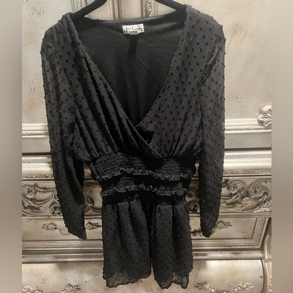 J for Justify Black Lace Dress Size Medium